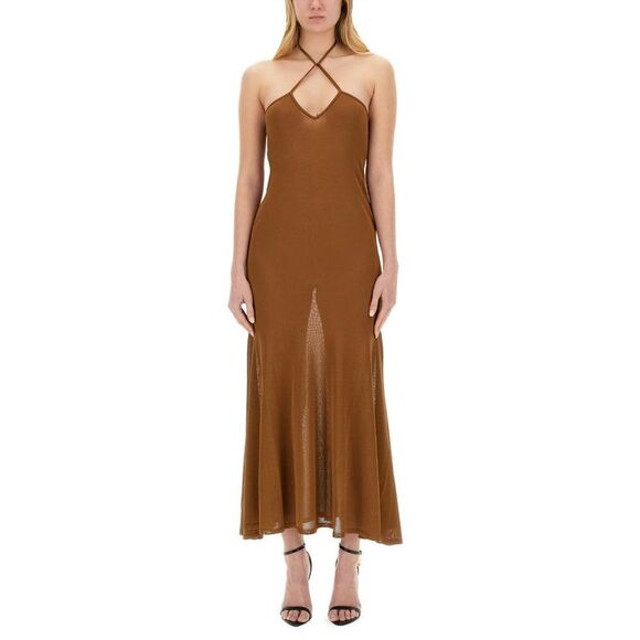 TOM FORD Knit Halter Maxi Dress Women BRONZE Dresses